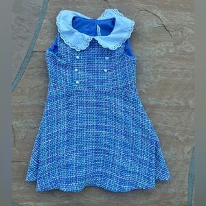 Janie and Jack Blue and White Tweed Dress
